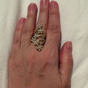 H&M Gold Ring with Pearl Accents